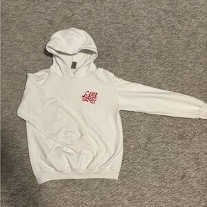 White Hoodie with Red Lana Del Rey Logo